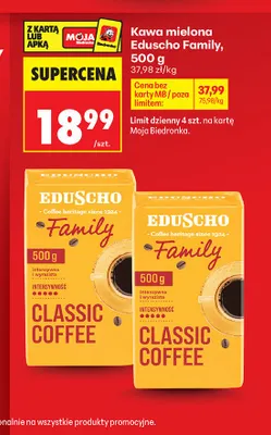 Kawa mielona Eduscho Family promocja w Biedronka