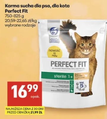 Karma sucha dla psa, dla kota Perfect Fit promocja w Delikatesy Centrum