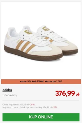 Sneakersy Adidas Samba promocja w eobuwie.pl
