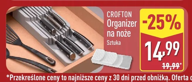 Organizer na noże Crofton promocja w Aldi