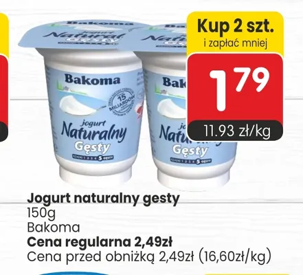 Jogurt naturalny gęsty Bakoma promocja w Market Point