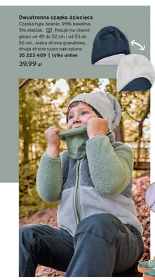 Dwustronna czapka dziecięca promocja w Tchibo