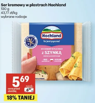 Ser kremowy w plastrach Hochland promocja w Delikatesy Centrum