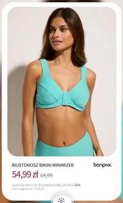 Biustonosz bikini minimizer Bonprix promocja w bonprix