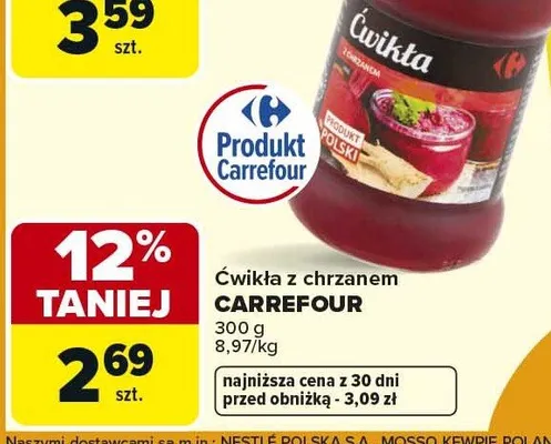 Ćwikła z chrzanem promocja w Carrefour
