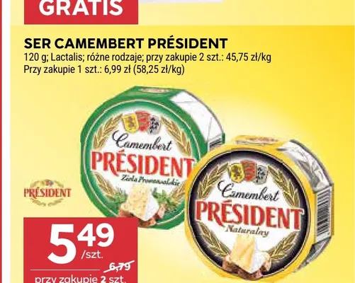 Ser camembert naturalny Président promocja w Stokrotka