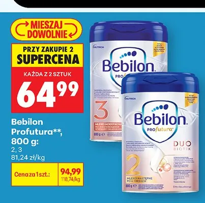 Mleko modyfikowane Bebilon Profutura 2 promocja w Biedronka