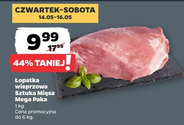 Łopatka wieprzowa Sztuka Mięsa Mega Paka promocja w Netto