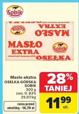 Masło ekstra, zaw. tł. 83% promocja w Carrefour
