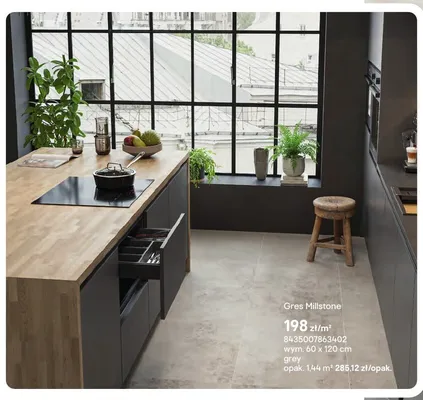 Gres Millstone wym. 60x120cm grey promocja w Castorama