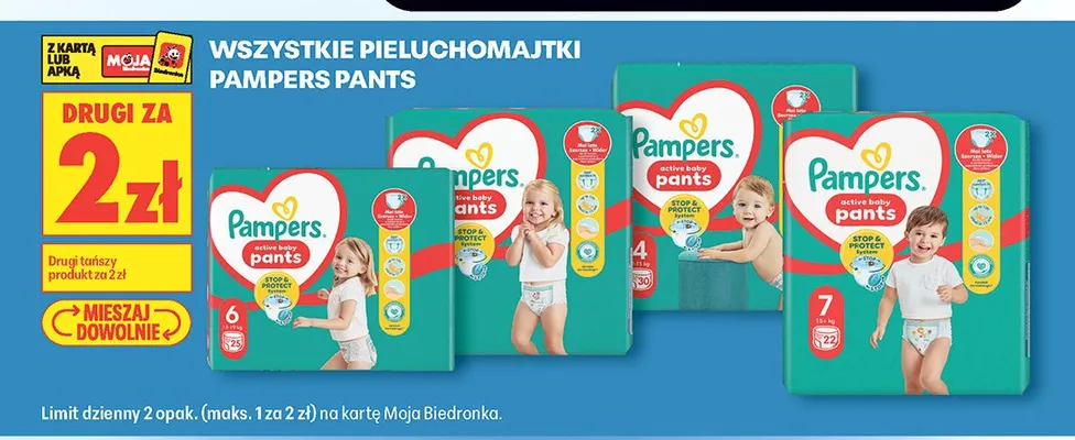 Pieluchomajtki Pampers Pants promocja w Biedronka