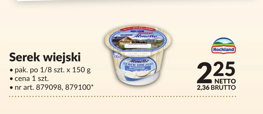Serek wiejski Almette promocja w Makro