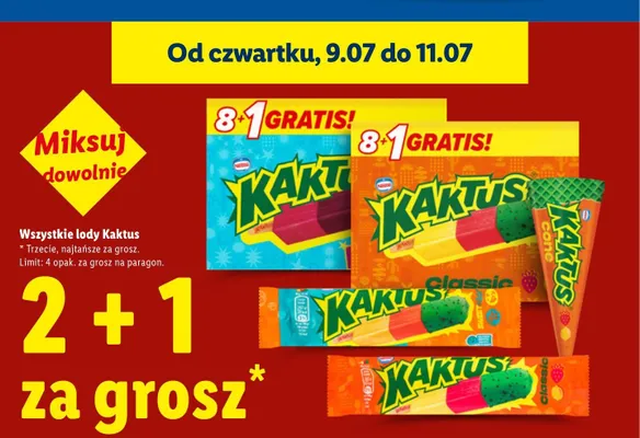 Lody Kaktus Sweet promocja w Lidl