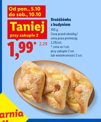 Drożdżówka z budyniem promocja w Lidl
