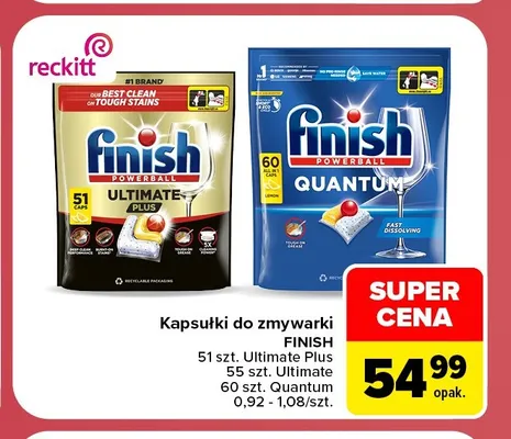 Kapsułki do zmywarki Finish Quantum promocja w Carrefour Market
