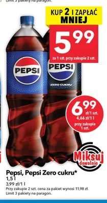 Napój gazowany Pepsi Zero Cukru promocja w LEWIATAN