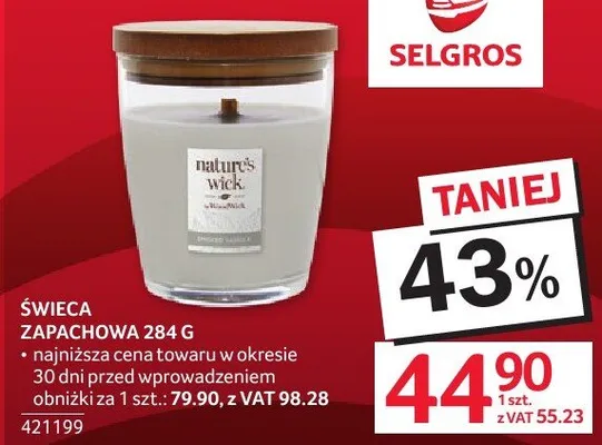Świeca zapachowa Nature's Wick promocja w Selgros