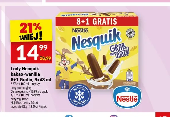 Lody Nesquik kakao-wanilia Nestlé 9-pak promocja w Twój Market