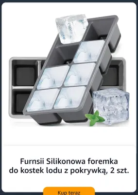 Silikonowa foremka do kostek lodu z pokrywką Furnsii 2-pak promocja w Amazon