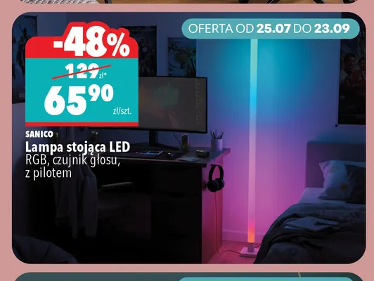 Lampa stojąca LED RGB Sanico promocja w Biedronka Home