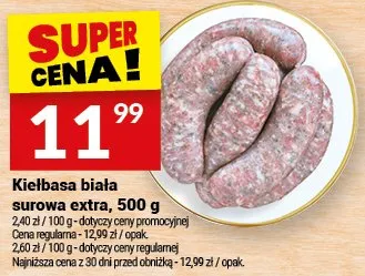 Kiełbasa biała surowa extra promocja w Twój Market
