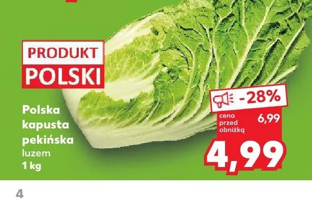 Kapusta pekińska polska luzem promocja w Kaufland