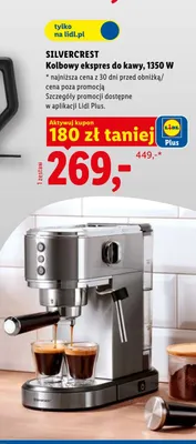 Kolbowy ekspres do kawy SILVERCREST 1350W promocja w Lidl