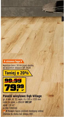 Panele winylowe Dąb Village promocja w OBI