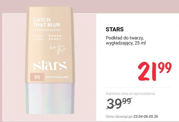 Podkład do twarzy wygładzający Stars Catch That Blur promocja w Rossmann