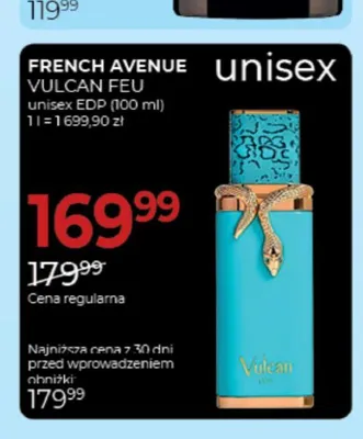 Woda perfumowana unisex French Avenue Vulcan Feu promocja w Drogerie Jawa