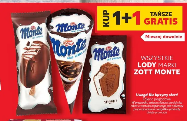 Lody kanapka Zott Monte promocja w Kaufland