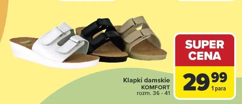 Klapki damskie KOMFORT promocja w Carrefour