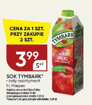 Sok Tymbark jabłkowy Maspex promocja w Chata Polska