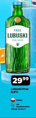 Gin bezalkoholowy Lubuski Free 0,0% promocja w Netto