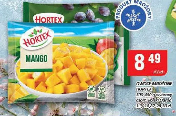 Owoce mrożone Hortex - mango, borówka promocja w Chorten