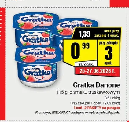 Gratka Danone o smaku truskawkowym promocja w Premium Nasz Sklep
