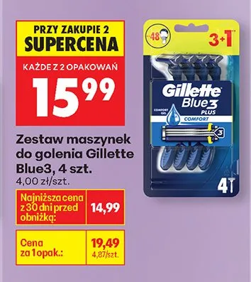 Zestaw maszynек do golenia Blue3 Plus promocja w Biedronka