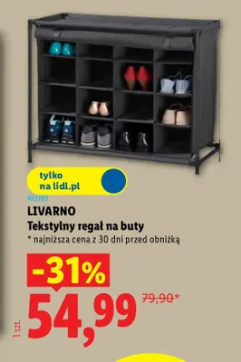 Tekstylny regał na buty Livarno promocja w Lidl