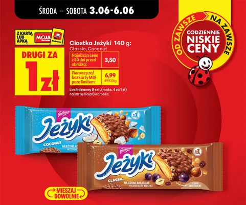 Ciastka Jeżyki Coconut promocja w Biedronka