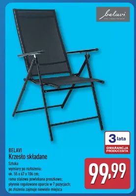 Krzesło składane Belavi promocja w Aldi