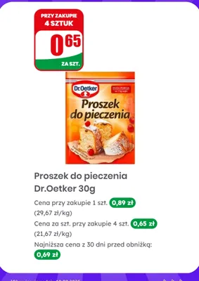 Proszek do pieczenia Dr.Oetker promocja w Dino