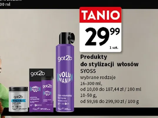 Produkty do stylizacji włosów Syoss promocja w Intermarche