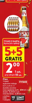 Piwo bezalkoholowe Tyskie promocja w Intermarche
