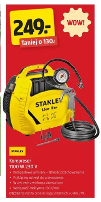 Kompresor Stanley 1100W 230V promocja w Jula