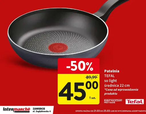 Patelnia so light średnica 22 cm promocja w Intermarche