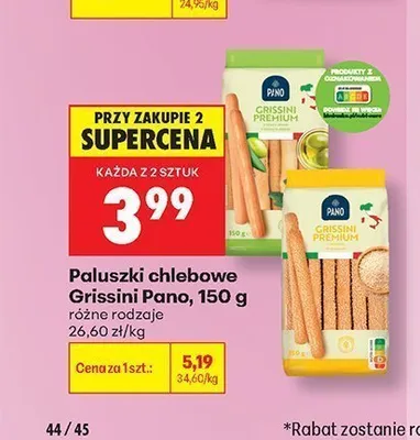 Paluszki chlebowe Grissini Pano promocja w Biedronka