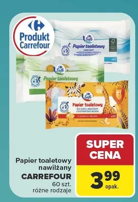 Papier toaletowy nawilżany Carrefour promocja w Carrefour