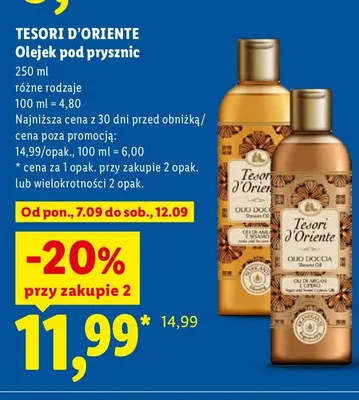 Olejek pod prysznic Tesori d'Oriente promocja w Lidl