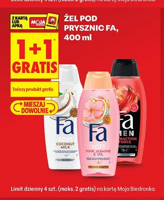 Żel pod prysznic Fa Men Traction Force promocja w Biedronka