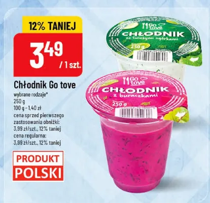 Chłodnik ze świeżymi ogórkami Go Tove promocja w POLOmarket